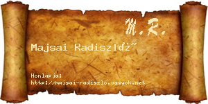 Majsai Radiszló névjegykártya